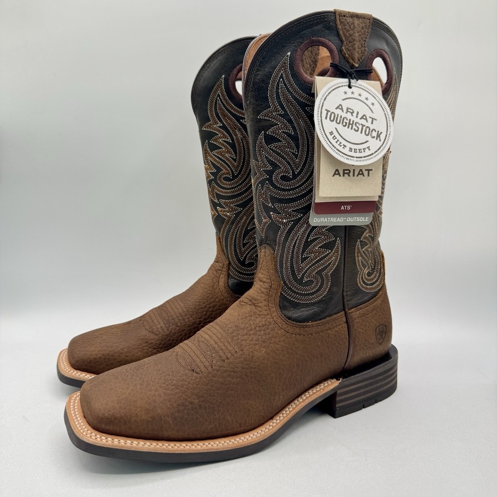 Ariat Highland Toughstock Western Boots Men's Size 9 D Brown Leather